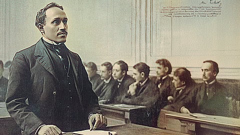 Illustration of Jadunath Sarkar Lecturing