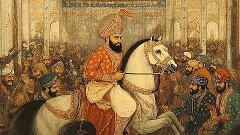 Illustration of Murshid Quli Khan on horseback