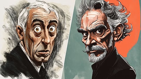 Illustration of Nehru and Krishna Menon