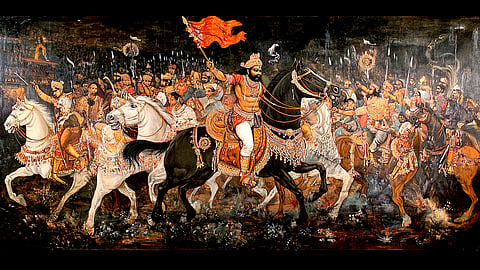 Illustration of Murshid Quli Khan's Aide Raghunandan in a war