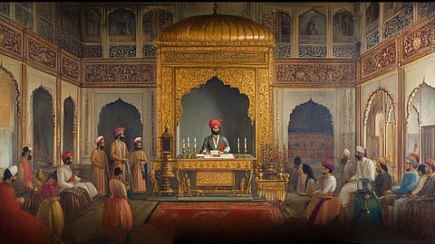 Illustration of Murshid Quli Khan reading the Quran