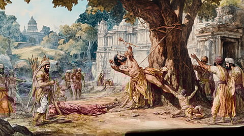 Illustration of a Qazi executing a Hindu in Murshid Quli Khan's regime