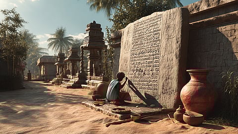 Illustration of an engraver of Inscription