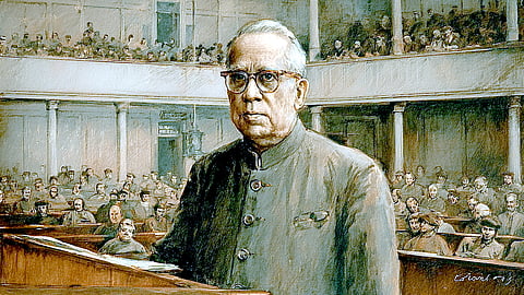 R.C. Majumdar Delivering a Lecture