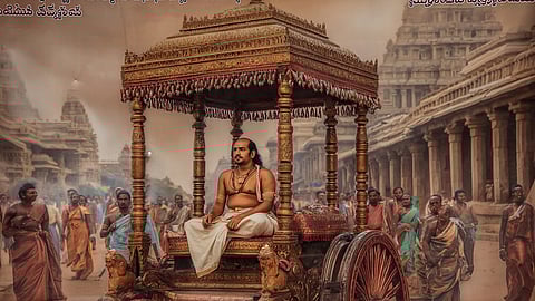 Illustration of Mahakavi Srinatha in a Procession
