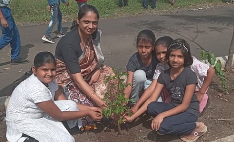 SRDF School leads village-wide tree planting