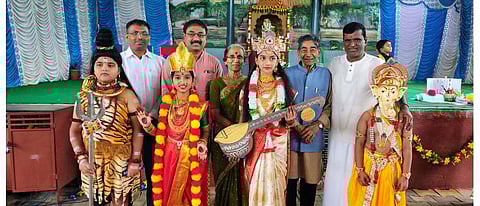 BGS students begin learning with Akshara Abhyasa