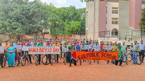 SJR Public School marks World Environment Day with a bicycle rally