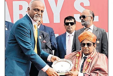 S Ganapathy was felicitated at BTC on Sunday.