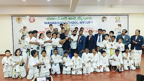 Mahabodhi School hosts inter-school karate championship