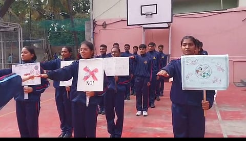 Carmel PU College cadets pledge for a drug-free society