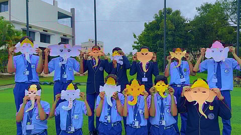 KSR CBSE School celebrates Ganesh Chaturthi with masks