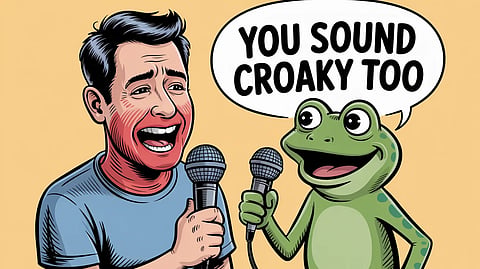 Why does the throat sometimes sound croaky when we talk?