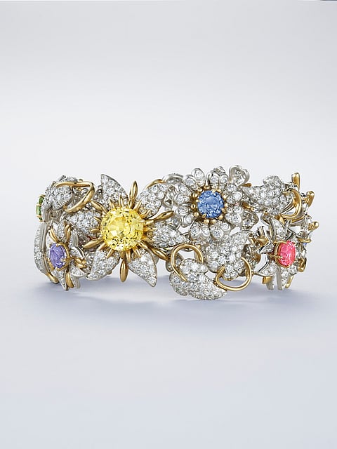 Tiffany & Co. Jean Schlumberger Colored Sapphire, Sapphire and Diamond 'Fleurage' Bracelet