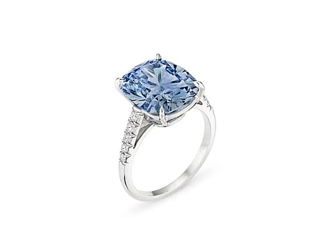 5.72-Carat Fancy Blue Diamond Ring Fetches $8.8 Million at Christie’s