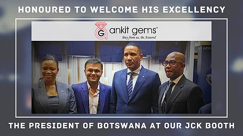 A Proud Milestone: Ankit Gems Welcomes The President of Botswana - to its booth at JCK Las Vegas 2025