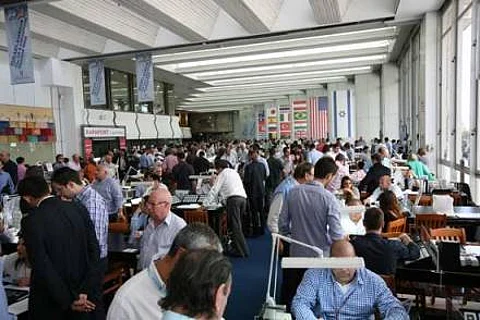 Trading hall during the US and International Diamond Week in Israel