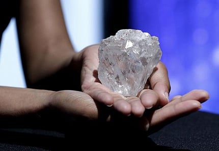 Lesedi La Rona, a 1,109-carat, tennis ball-sized diamond discovered in Botswana