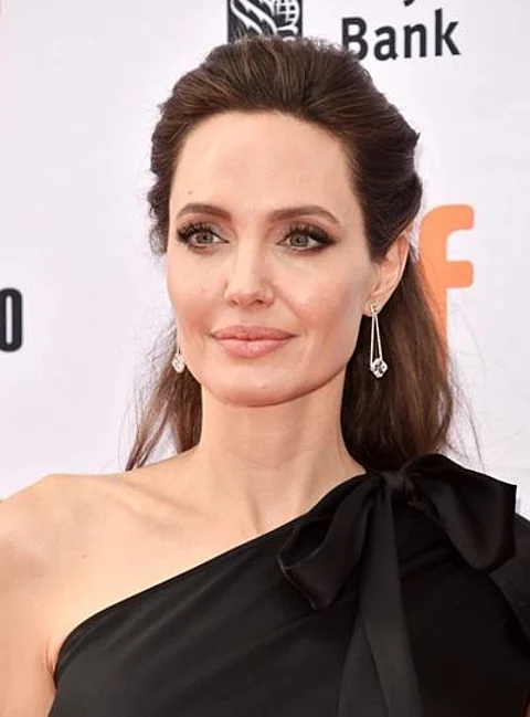 Angelina Jolie Wore Samer Halimeh Diamond Drop Earrings To The "First They Killed My Father" Premiere To The Toronto International Film Festival 