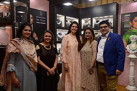 Madhavi Goenka, Vandana Malik, Sangeeta Singh and Krishaa and Guatam Ghanasingh at Helping Hands exhibition cum fundraiser