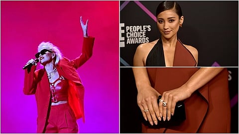 (l) Rita Orra and Shay Mitchell (r)