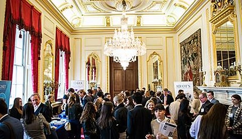 Job seekers meeting with recruiters at the GIA London Jewellery Career Fair on April 5