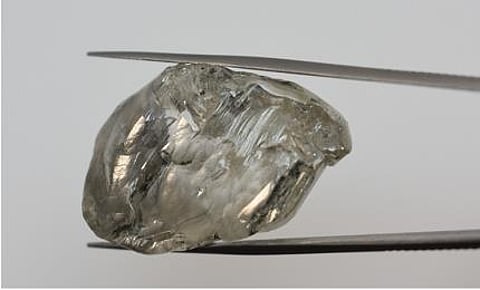 The gem-quality 126 carat diamond recovered from Mothae (pre boiling)