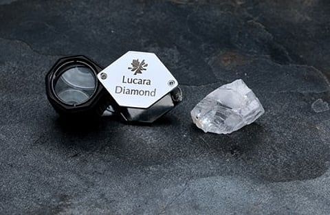 A 123 carat gem-quality diamond is recovered by Lucara