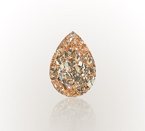 ALROSA DTC 27.02 ct. Pear Shaped Fancy Brown-Yellow Diamond