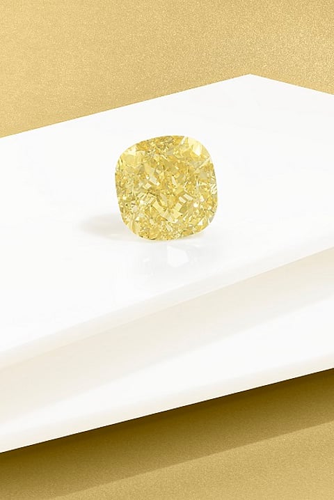THE DANCING SUN THE LARGEST POLISHED DIAMOND MINED IN NORTH AMERICA Fancy intense yellow diamond of 204.36 carats $3,500,000-5,500,000