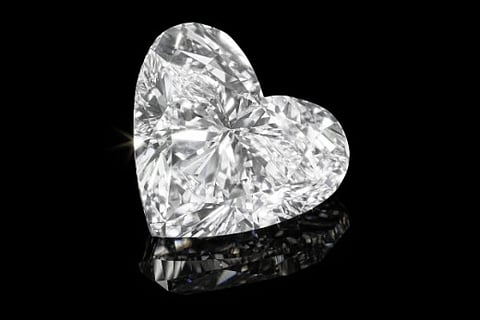 The 24.45-carat, heart-shaped diamond. (Christie’s)