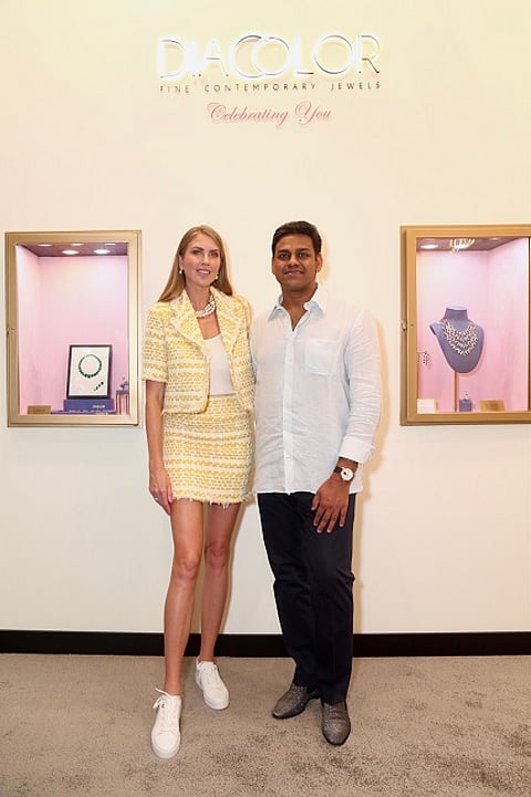 On the right is Rishabh Tongya, Creative Director of Diacolor with artist & philanthropist Natalia Kapchuk