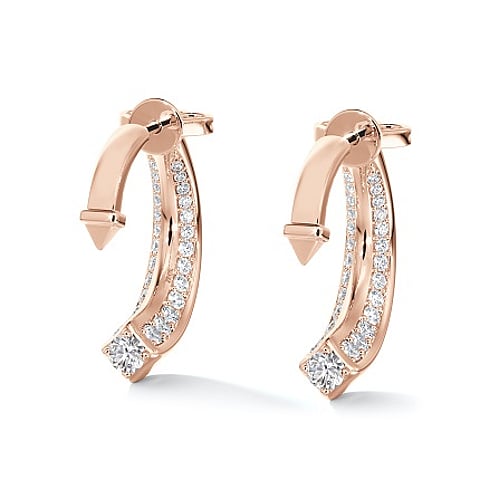 De Beers Forevermark Avaanti Collection Arc Pavé Earrings in rose gold