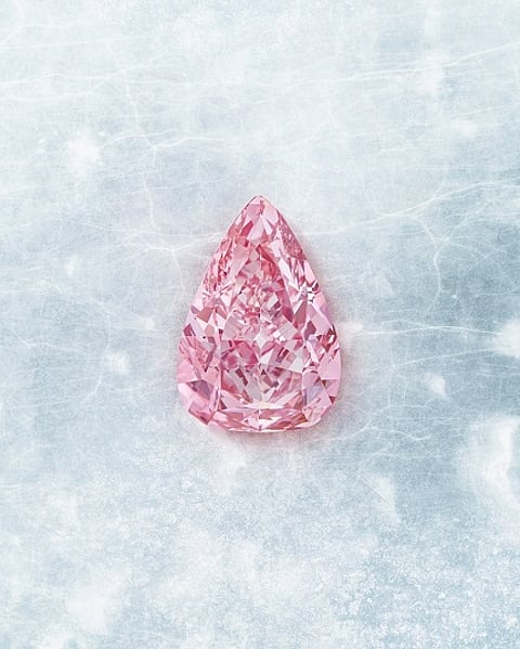 The Fortune Pink, an 18.18 carat fancy vivid pink diamond. Estimate: US$ 25,000,000 – 35,000,000