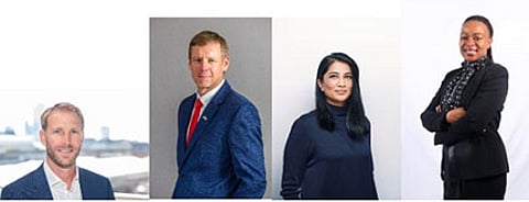 New De Beers Group ExCo appointees (from left): Ryan Perry, Riaan Burger, Rasila Vaghjiani and Malebogo Mpugwa.