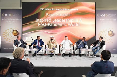 DMCC Executive Chairman and CEO Ahmed Bin Sulayem shares his industry insights at the panel discussion, “Inspired Leadership In A Post-Pandemic World,” presented by the 2023 JWA Dubai Special Edition.