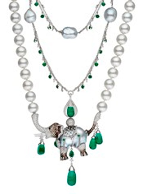 Celebrities Model ‘Emeralds for Elephants’ Collection at Selfridges London