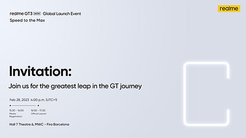 Realme to Launch its Latest Realme GT3 On 28th February at MWC 2023