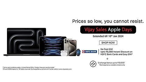 Vijay Sales Extends Apple Days Sale Until January 10th,