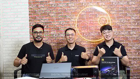 L-R: Rajeev Ranjan, Editor, Digital Terminal, Green Lin, Regional Marketing Manager - MEA and Pan India, MSI, and Bruce Lin, Regional Marketing Manager, MSI During A Special Visit at DT's Office in New Delhi