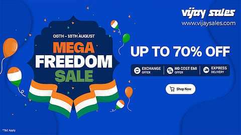 Vijay Sales Mega Freedom Sale: Unleash Savings with Up to 70% Off on Electronics & Appliances!