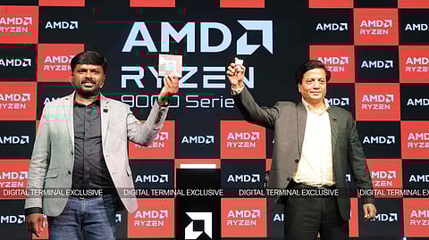 L-R: Srinivas M Reddy, AMD Country Head, Channel Sales and Distribution India and SAARC, and Mukesh Bajpai, Head of Marketing, AMD India during the launch of AMD Ryzen 9000 Series