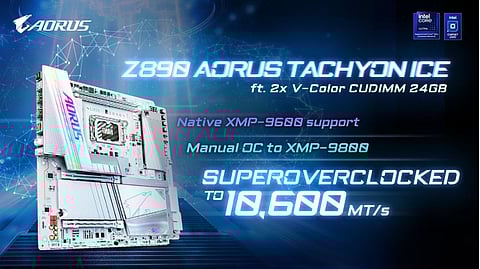 GIGABYTE Z890 AORUS TACHYON ICE Sets New Overclocking Benchmark with DDR5-10600