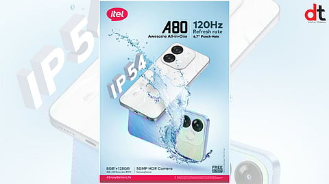 itel Launches A80 with 120Hz Refresh Rate and IP54 Dust and Splash Protection