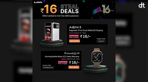 Lava Celebrates 16th Anniversary with Mega Discounts and Rs. 16 Flash Deals