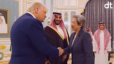 L-R: President Donald Trump, and Crown Prince Mohammed bin Salman meet Lisa Su, CEO of AMD
