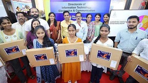 Goa ITE&C Department Distributes Laptops to Tribal Students