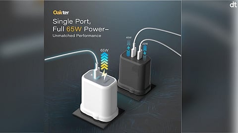Oakter Launches 65W True GaN Charger for Laptops and Phones at Just ₹1,399