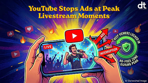YouTube Stops Ads at Peak Livestream Moments to Keep Viewers Locked In