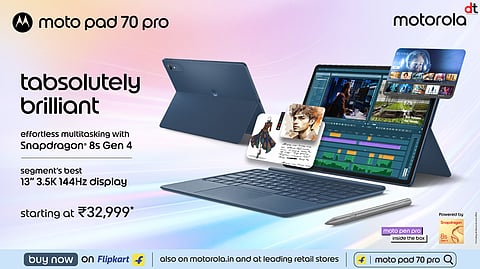 Motorola Starts Sales of moto pad 70 PRO Across India at an Effective Price of ₹32,999